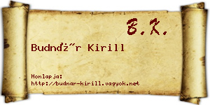 Budnár Kirill névjegykártya
